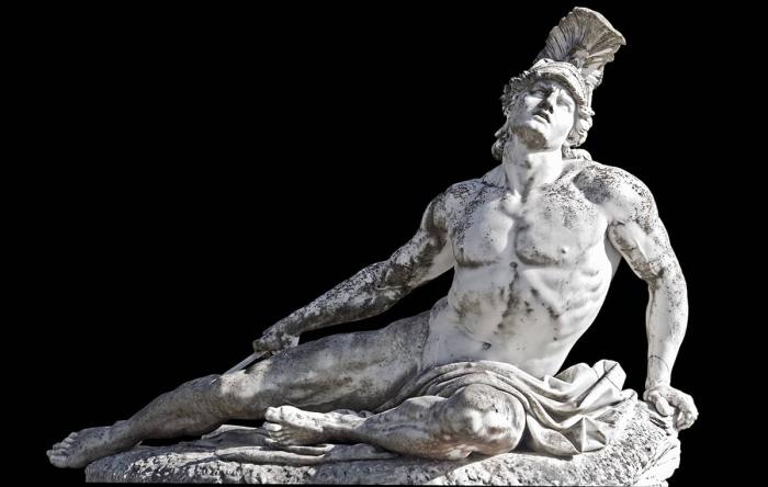Sculpture of Achilles with Arrow in Heal 