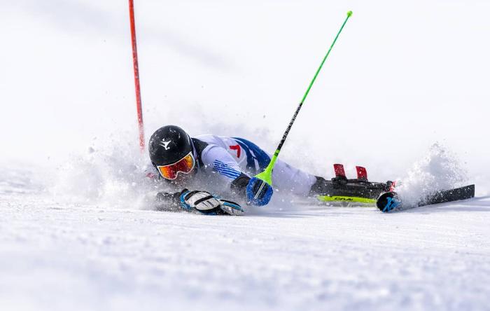 Skier Crash Showing Dangers of Alpine Skiing