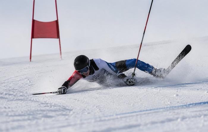 Skier Crash Showing Dangers of Alpine Skiing