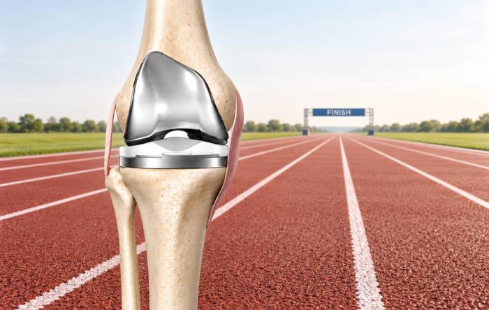 Image of Knee Replacement Implant with Finish Line Depicting How Long Does a Knee Replacement Last